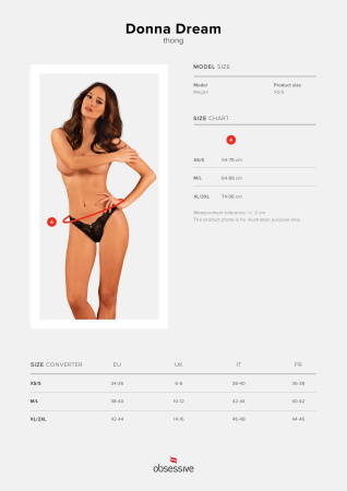 фото Мереживні стрінги Obsessive Donna Dream thong M/L Black