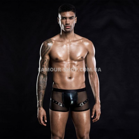 фото Чоловічі еротичні сітчасті труси з ременями