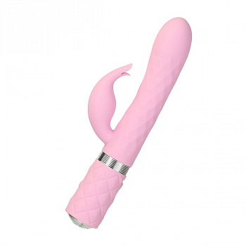 Кролик з ротацією та вібрацією Pillow Talk Lively Pink, кристал Сваровскі, 