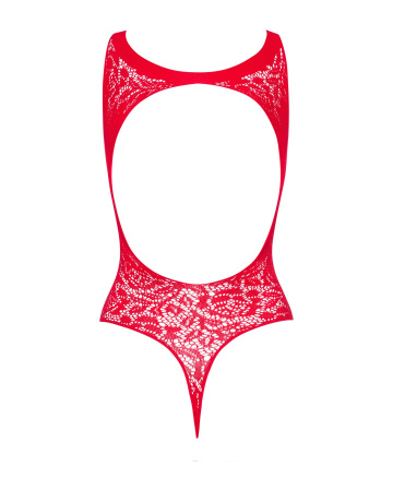 фото Ажурний боді із ефектом шнурівки Obsessive B120 teddy red S/M/L, червоний