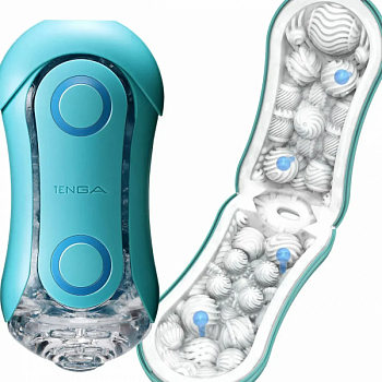 Мастурбатор Tenga Flip Orb — Ocean Blue, з можливістю зміни тиску та кульками
