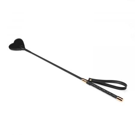 фото Ляпалка-сердечко Liebe Seele Black Organosilicon Riding Crop, екошкіра
