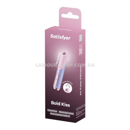 фото Вакуумний стимулятор Satisfyer Bold Kiss Violet, технологія 3D Air Pulse, 30