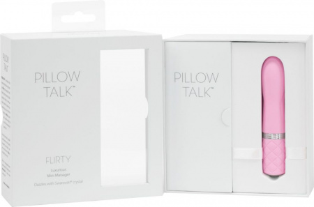 фото Вібратор PILLOW TALK - Flirty Pink з кристалом Сваровські, гнучка голівка