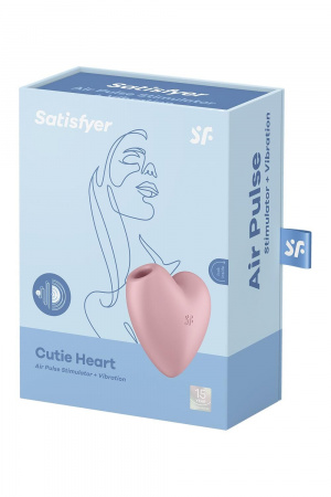фото Вакуумний стимулятор-серце з вібрацією Satisfyer Cutie Heart Light Red