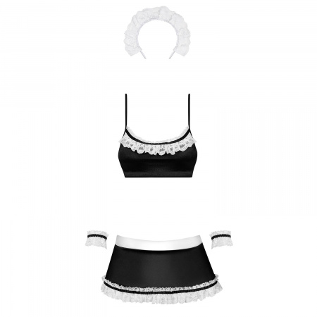 фото Костюм покоївки Obsessive Maid set S/M, black, 5 предметів