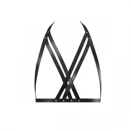 фото Портупея Bijoux Indiscrets MAZE — Halter Bra Harness Black