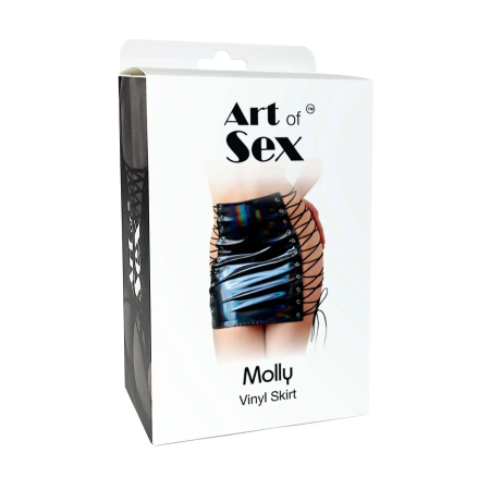 фото Лакована спідниця на шнурівці Art of Sex - Molly, колір чорний, XS-M