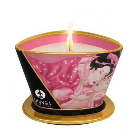фото Масажна свічка Shunga Massage Candle – Rose Petals (170 мл) з афродизіаками
