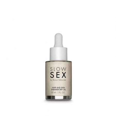 фото Олія-шиммер для волосся та тіла Bijoux Indiscrets SLOW SEX
