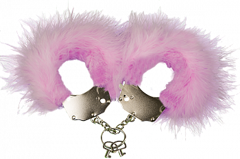 Наручники металл с роз отделкой Adrien Lastic Handcuffs Pink