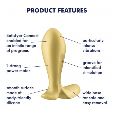 фото Анальна смарт-пробка з вібрацією Satisfyer Intensity Plug Gold