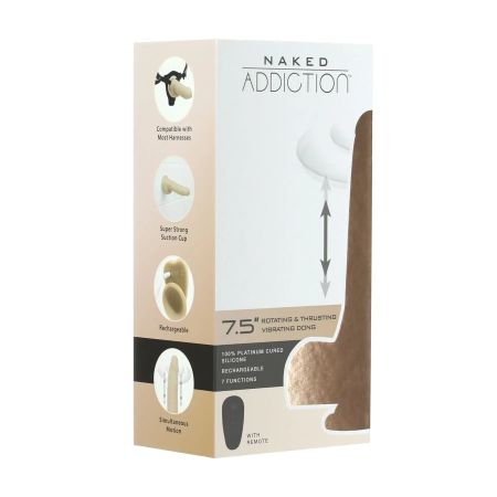 фото Фалоімітатор з ротацією та пульсацією Naked ADDICTION The Freak 7,5″