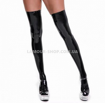 Панчохи лакові чорного кольору, L 