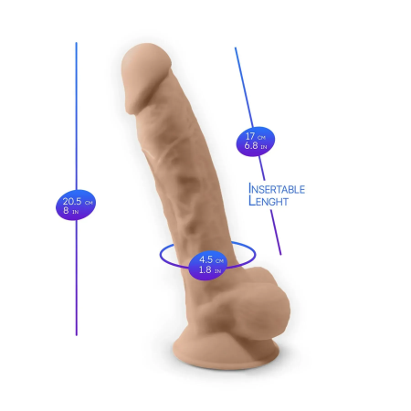 фото Фалоімітатор SO8213 з вібрацією SilexD Vetus Vibro Flesh (MODEL 1 size 8in) + LRS