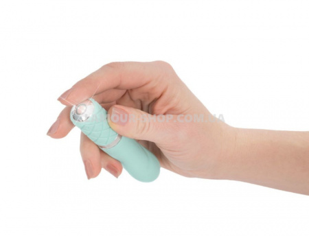 фото Вібратор PILLOW TALK - Flirty Teal із кристалом Сваровськи, гнучка головка