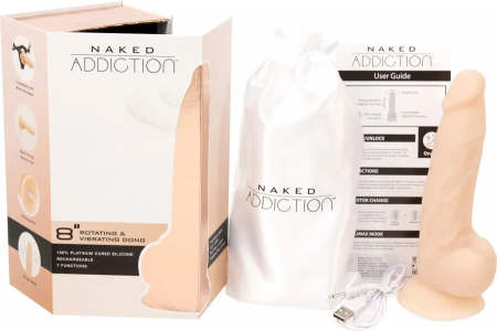 фото Фалоімітатор Naked ADDICTION James 8″ Rotating & Vibrating Do