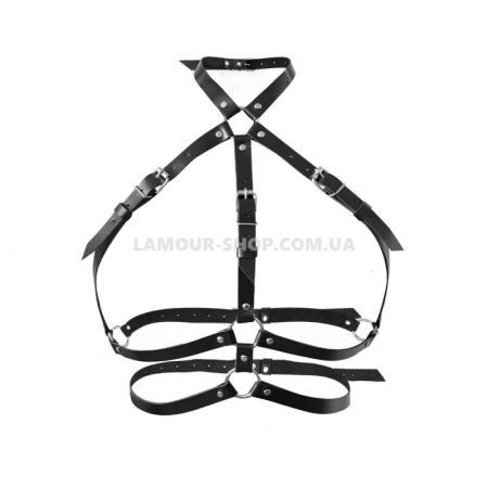 Портупея  Art of Sex - Mirra, натуральна шкіра, розмір XS-2XL, колір чорний фото фото Портупея  Art of Sex - Mirra, натуральна шкіра, розмір XS-2XL, колір чорний