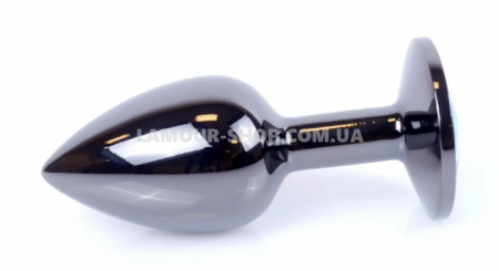 фото Анальна пробка Boss Series - Jewellery Dark Silver PLUG Light Blue S