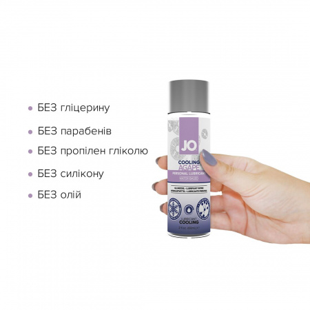 фото Охолоджувальне мастило JO AGAPE - COOLING (60 мл) без гліцерину, гліколю та парабенів