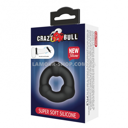 фото Ерекційне кільце зі стимулюючими кульками Crazy Bull Super Soft Silicon 