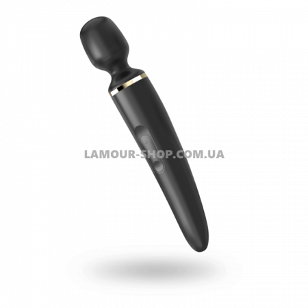 фото Вібромасажер Satisfyer Wand-er Woman (Black/Gold), водонепроникний, потужний