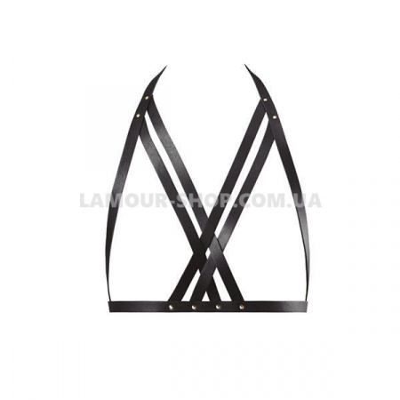 фото Портупея Bijoux Indiscrets MAZE - Halter Bra Harness Black