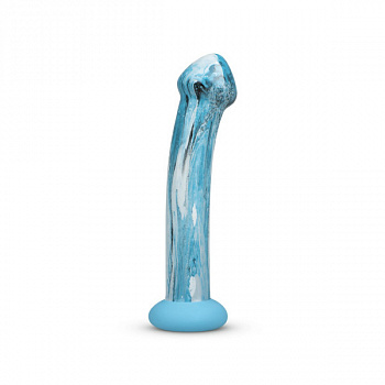 Скляний ділдо Gildo Ocean Ripple, об’ємна головка, ідеально для точки G
