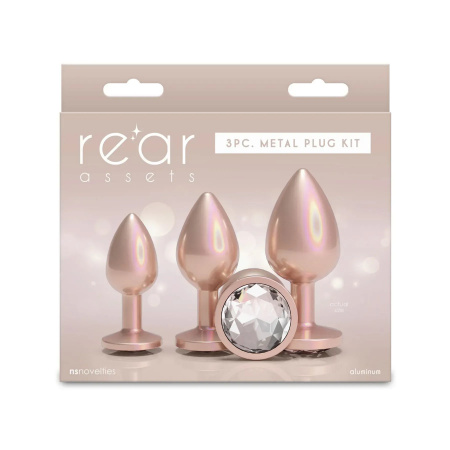 фото Набір анальних пробок NS Novelties Rear Assets - Trainer Kit - Iridescent Champagne