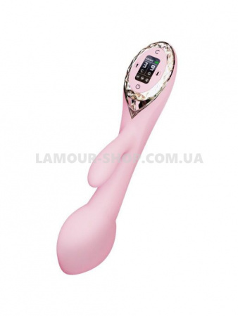 фото Вібратор-кролик з голівкою Kistoy A-King, що надувається, LED-екран