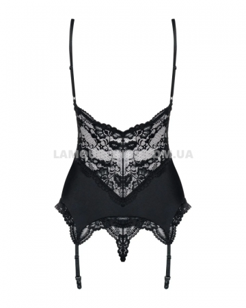 фото Корсет  Obsessive 810-COR-1 corset & thong black S/M