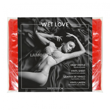 фото Простирадло з вінілу Fetish Tentation Wet Love Red 220x200 см