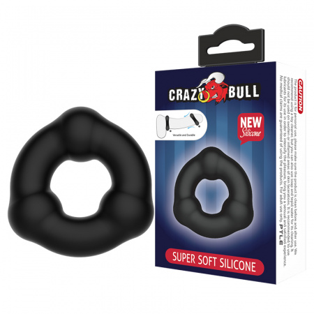 фото Ерекційне кільце зі стимулюючими кульками Crazy Bull Super Soft Silicon 