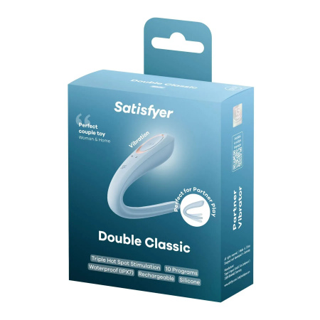 фото Вібратор для пар Satisfyer Double Classic Light Blue з одним моторчиком