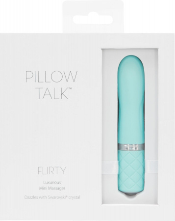 фото Вібратор PILLOW TALK - Flirty Teal із кристалом Сваровськи, гнучка головка