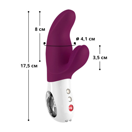 фото Вібратор-кролик Fun Factory MISS BI Wine Red, діаметр 4,2 см