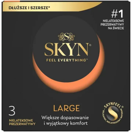 фото Безлатексні преміум-презервативи SKYN Large 3 шт, збільшений розмір
