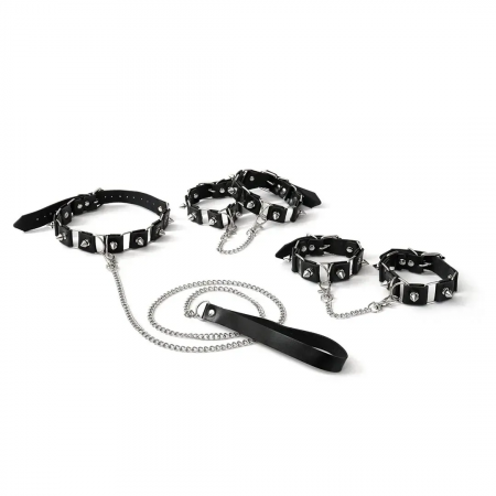 фото Набір  нашийник з повідцем, наручники та поножі Art of Sex - Cassandra