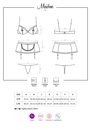 фото Рольовий костюм Obsessive Maidme set 5-pcs S/M Покоївка