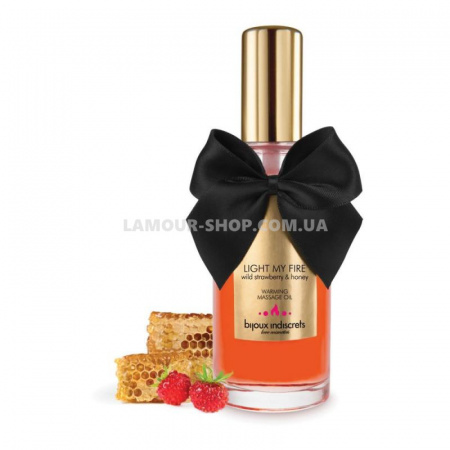 фото Розігріваюча олія Bijoux Indiscrets LIGHT MY FIRE - Wild Strawberry & Honey