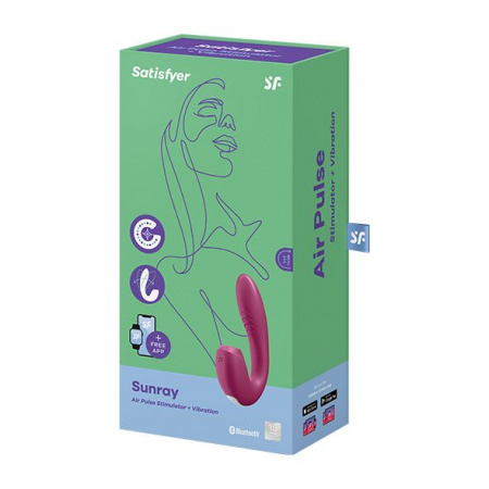 фото Вакуумний смарт вібратор Satisfyer Sunray Berry, 4 положення стовбура