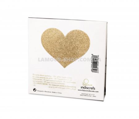 фото Украшение на соски Bijoux Indiscrets - Flash Heart Gold