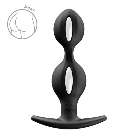 фото Анальні кульки Fun Factory B BALLS DUO Black, ефект вібрації, діаметр 3,2 та 3,6 см