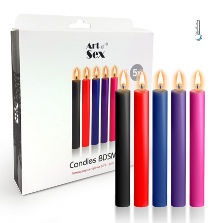 фото Набір воскових свічок Art of Sex Thin 16 см (5 шт), низькотемпературні, тонкі