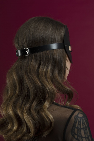 фото Маска кішечки Feral Feelings - Kitten Mask, натуральна шкіра, чорна