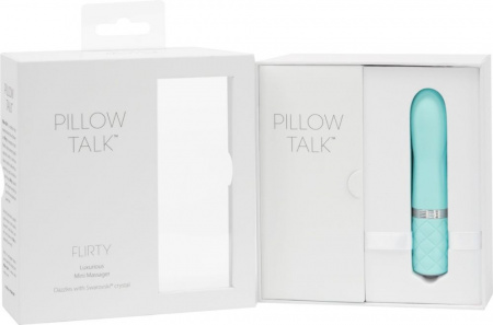 фото Вібратор PILLOW TALK - Flirty Teal із кристалом Сваровськи, гнучка головка