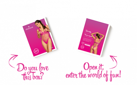 фото Сітчастий боді із поздовжніми вирізами Obsessive B121 teddy S/M/L, рожевий