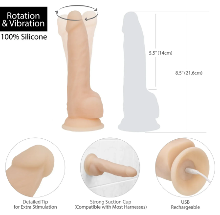 фото Фалоімітатор Naked ADDICTION James 8″ Rotating & Vibrating Do