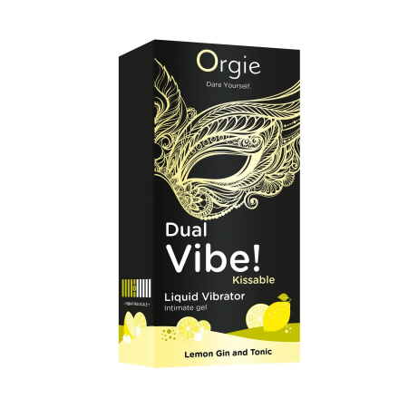 фото Рідкий вібратор Orgie Dual Vibe! Lemon Gin And Tonic Kissable 15 мл