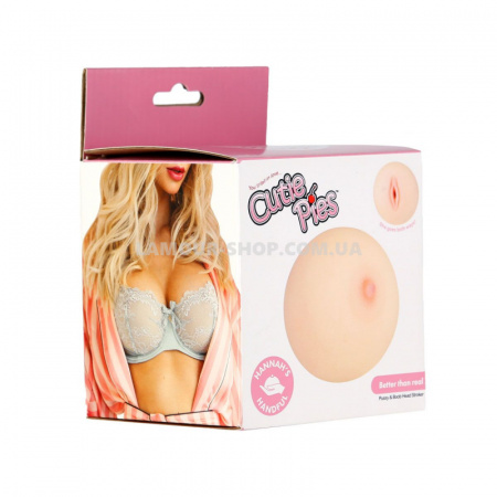 фото Мастурбатор-груди Cutie Pies Hannah's Handful - Pussy & Boob, глибина 9,9 см,